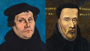 Pintura de Martinho Lutero e William Tyndale