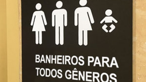 All gender restroom sign