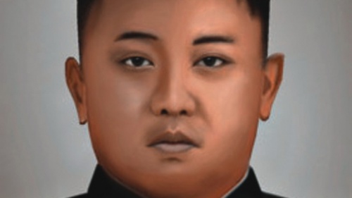 Pintura do líder supremo da Coréia do Norte - Kim Jong Un.
