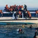 Syrians and Iraq refugees on boat