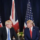 O primeiro-ministro britânico, Boris Johnson, e o presidente dos EUA, Donald Trump.