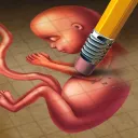 Apagando a ilustração de um feto.