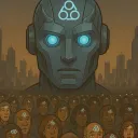 Uma representação artística do número 666 nas testas.