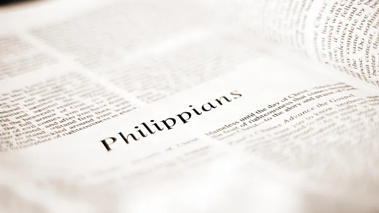A Bible opened to the book of Philippians