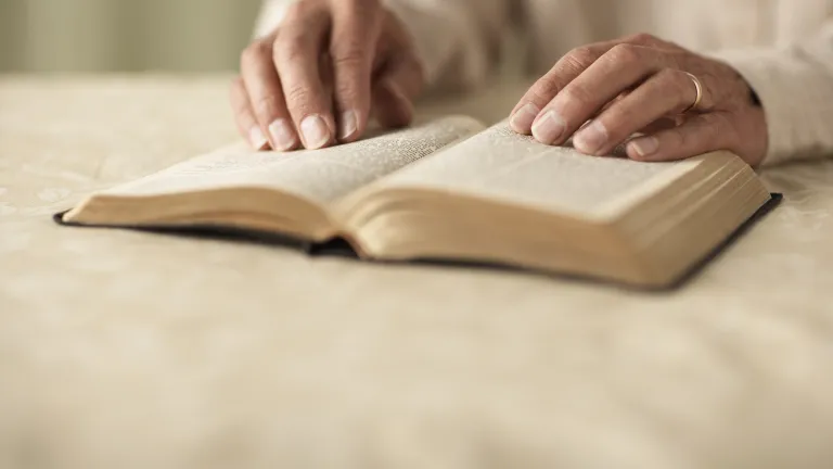 Cumprimos o novo mandamento de Jesus quando obedecemos a todos os mandamentos de Deus de uma maneira genuinamente amorosa e estamos dispostos a dar a vida por causa dos outros. Uma mulher lendo uma Bíblia.