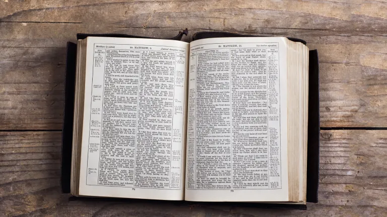 Let’s be clear on what such Bible verses actually do say and on what they certainly don’t say—and not fall for what are actually weak and illogical arguments. A Bible opened to the book of Matthew.