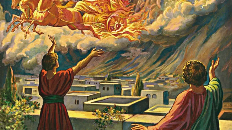 Ilustração artística do exército celestial de anjos de 2 Reis 6:11-17.