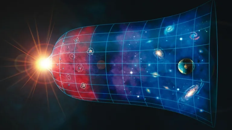 Ilustração do universo em expansão.