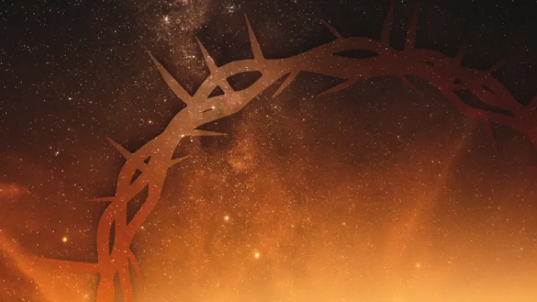 Silhueta duma coroa de espinhos.