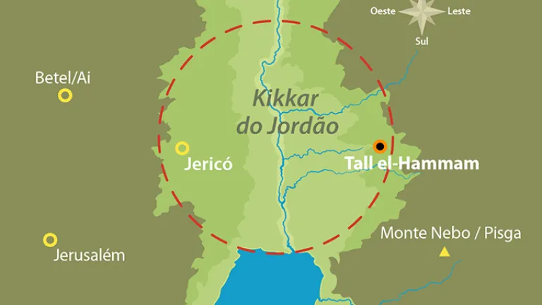 Mapa de Kikkar do Jordão
