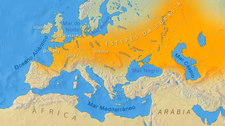 Mapa das estepes da Eurásia