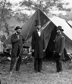 Allan Pinkerton com Abraham Lincoln, 1864
