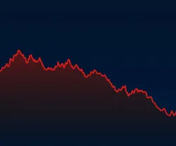 Um gráfico com uma tendência descendente.